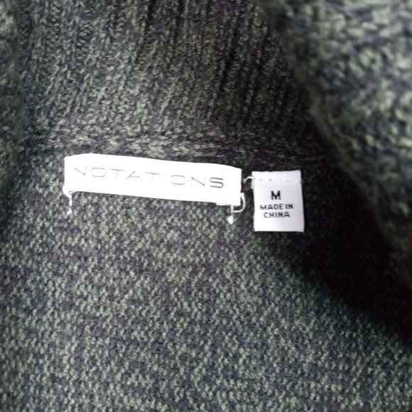 Notations Womens Sweater Turtleneck Green Medium Short‎ Sleeve Knit - Picture 10 of 11